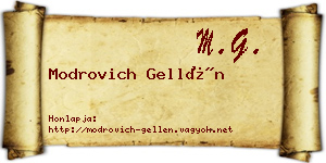 Modrovich Gellén névjegykártya